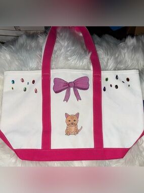 Bedazzled Cat Tote